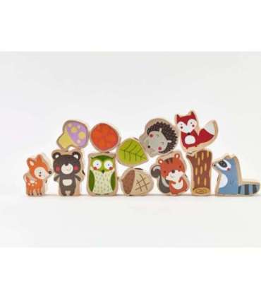 CLASSIC WORLD Деревянные блоки для нанизывания — Лесные животные, 13 шт.
