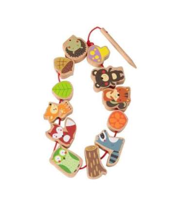 CLASSIC WORLD Деревянные блоки для нанизывания — Лесные животные, 13 шт.