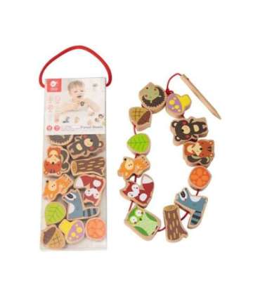 CLASSIC WORLD Деревянные блоки для нанизывания — Лесные животные, 13 шт.