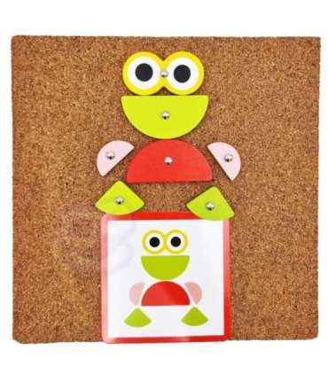 WOOPIE GREEN Drewniana Przybijanka z Młotkiem Układanka 20 wzorów 82 el. Certyfikat FSC