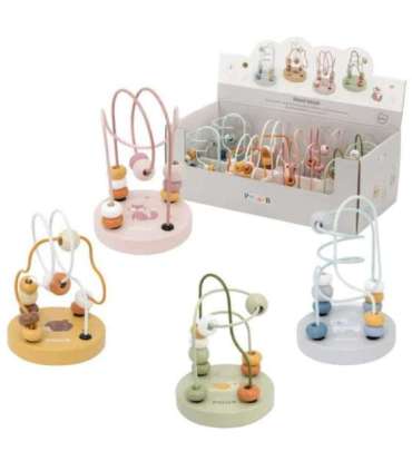 VIGA PolarB puidust käepärane pärlimängu labürint (peenmotoorika silmus), 1 tk