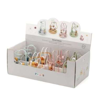 VIGA PolarB puidust käepärane pärlimängu labürint (peenmotoorika silmus), 1 tk