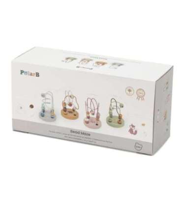 VIGA PolarB puidust käepärane pärlimängu labürint (peenmotoorika silmus), 1 tk