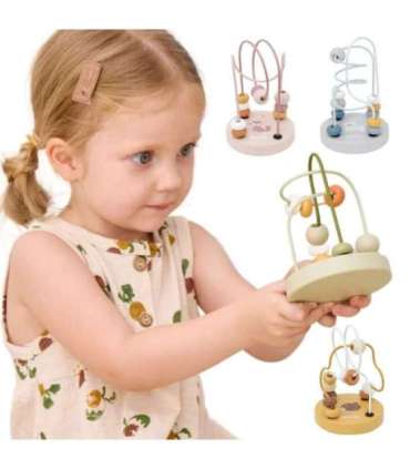 VIGA PolarB puidust käepärane pärlimängu labürint (peenmotoorika silmus), 1 tk