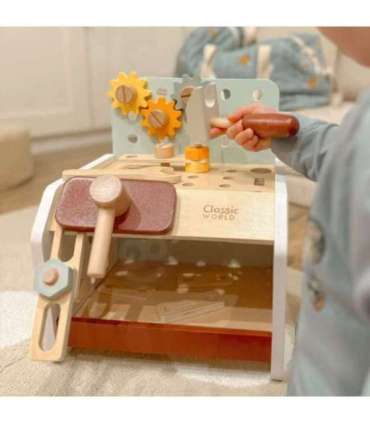 CLASSIC WORLD Drewniany Warsztat Małego Majsterkowicza z Narzędziami