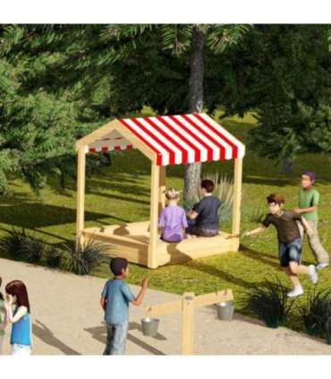 CLASSIC WORLD EDU puidust liivakast katusega