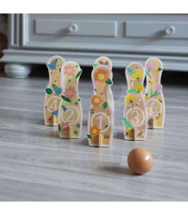 CLASSIC WORLD Wooden Bowling Game for Children 6 pcs + Ball