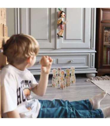 CLASSIC WORLD Wooden Bowling Game for Children 6 pcs + Ball