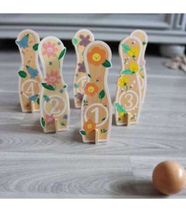 CLASSIC WORLD Wooden Bowling Game for Children 6 pcs + Ball