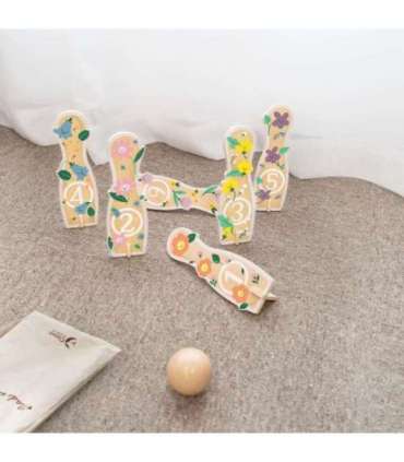 CLASSIC WORLD Wooden Bowling Game for Children 6 pcs + Ball