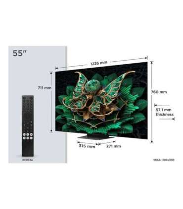 TCL 55C7K TV 139.7 cm (55") 4K Ultra HD Smart TV Wi-Fi Metallic 2600 cd/m²