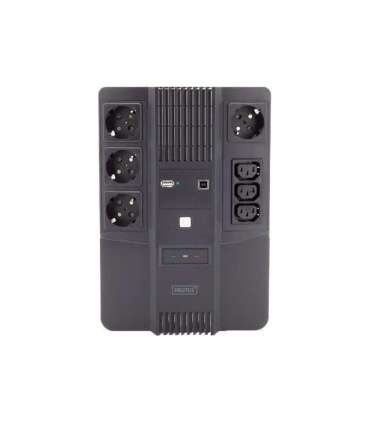 Digitus All-in-One UPS All-in-One UPS, 600VA/360W, LED 12V/7Ah x1, 4x CEE 7/7,3x IEC C13, USB, RJ45 600 VA 360 W