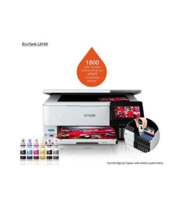 Epson Wireless Photo Printer EcoTank L8160 Inkjet Colour Inkjet Multifunctional Printer A4 Wi-Fi Grey