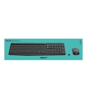 Logitech MK235 Keyboard and Mouse Set Wireless Mouse included Batteries included US Black 475 g