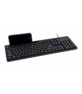 Gembird Multimedia keyboard with phone stand KB-UM-108 Multimedia Wired US Black