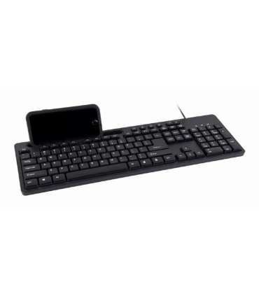 Gembird Multimedia keyboard with phone stand KB-UM-108 Multimedia Wired US Black