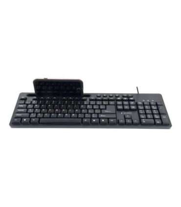 Gembird Multimedia keyboard with phone stand KB-UM-108 Multimedia Wired US Black