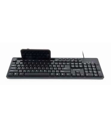 Gembird Multimedia keyboard with phone stand KB-UM-108 Multimedia Wired US Black