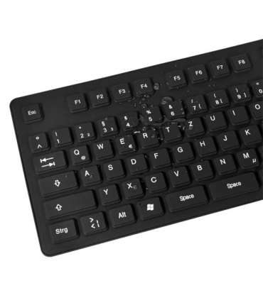 Logilink Flexible waterproof Keyboard USB + PS/2 ID0019A Flexible keyboard Wired DE Black