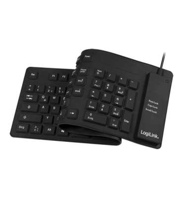 Logilink Flexible waterproof Keyboard USB + PS/2 ID0019A Flexible keyboard Wired DE Black