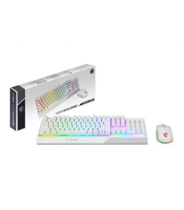 MSI Vigor GK30 COMBO WHITE Keyboard and Mouse Set Wired Mouse included US White