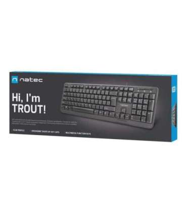 Natec Keyboard, Trout, US Layout, Slim, Black Natec NKL-0967 Trout Standard Wired US Black USB Type-A |