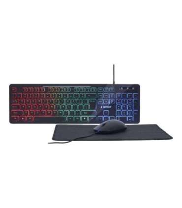 Gembird 3-in-1 Backlight Desktop Set KBS-UML-01 Keyboard, Mouse and Pad Set Wired Mouse included US Black