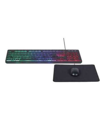 Gembird 3-in-1 Backlight Desktop Set KBS-UML-01 Keyboard, Mouse and Pad Set Wired Mouse included US Black