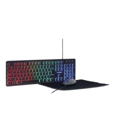 Gembird 3-in-1 Backlight Desktop Set KBS-UML-01 Keyboard, Mouse and Pad Set Wired Mouse included US Black