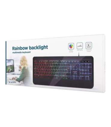 Gembird Multimedia Keyboard KB-UML-03 Multimedia Wired US Black