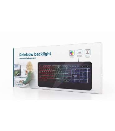 Gembird Multimedia Keyboard KB-UML-03 Multimedia Wired US Black