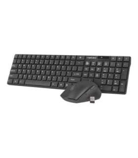 Natec Keyboard and Mouse Stringray 2in1 Bundle Keyboard and Mouse Set Wireless Batteries included US Black
