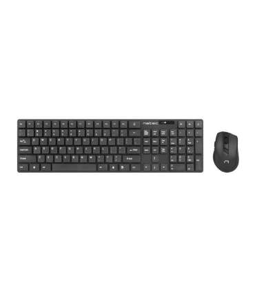 Natec Keyboard and Mouse Stringray 2in1 Bundle Keyboard and Mouse Set Wireless Batteries included US Black