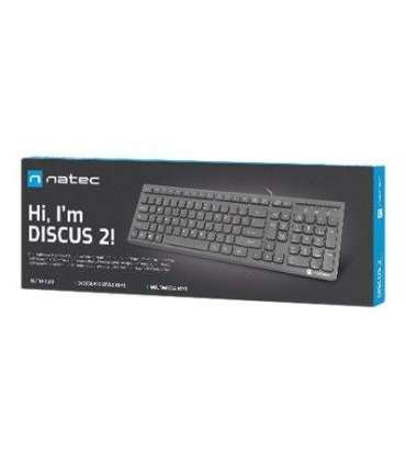 Natec Keyboard Discus 2 Slim Standard Wired US Black USB 2.0 424 g Numeric keypad