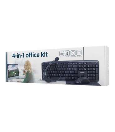 Gembird 4-in-1 Multimedia office set KBS-UO4-01 Keyboard, Mouse, Pad and Headset Set Wired Mouse included US