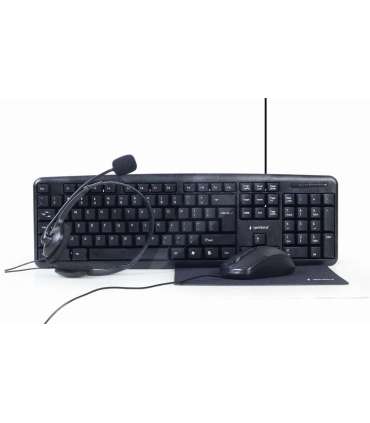 Gembird 4-in-1 Multimedia office set KBS-UO4-01 Keyboard, Mouse, Pad and Headset Set Wired Mouse included US