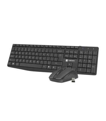 Natec Keyboard and Mouse Squid 2in1 Bundle Keyboard and Mouse Set Wireless US Black Wireless connection