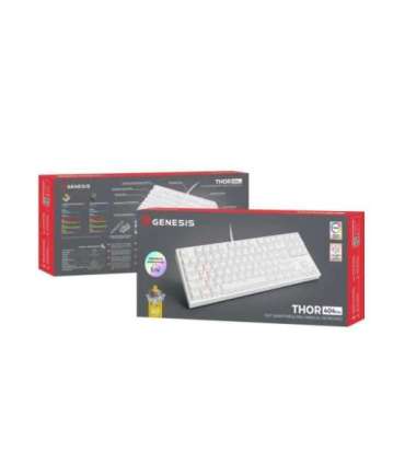 Genesis Mechanical Gaming Keyboard THOR 404 TKL RGB White Mechanical Gaming Keyboard Wired US USB Type-A |