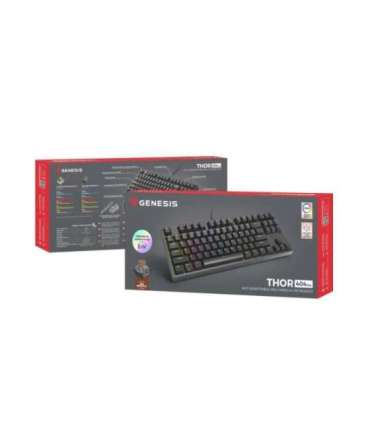 Genesis Mechanical Gaming Keyboard THOR 404 TKL RGB Black Mechanical Gaming Keyboard Wired US USB Type-A |
