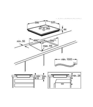 Electrolux EIV63443CT hob Black Built-in Zone induction hob 4 zone(s)