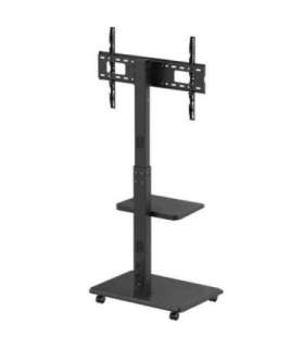 Stand / cart for TV Ergo-Office, max. load 50kg / 5kg shelf, max. VESA 600x400, built-in power strip, black, ER-304 B