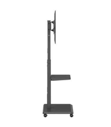 Stand / cart for TV Ergo-Office, max. load 50kg / 5kg shelf, max. VESA 600x400, built-in power strip, black, ER-304 B