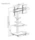 Stand / cart for TV Ergo-Office, max. load 50kg / 5kg shelf, max. VESA 600x400, built-in power strip, black, ER-304 B