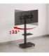 Stand / cart for TV Ergo-Office, max. load 50kg / 5kg shelf, max. VESA 600x400, built-in power strip, black, ER-304 B