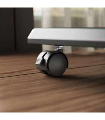 Stand / cart for TV Ergo-Office, max. load 50kg / 5kg shelf, max. VESA 600x400, built-in power strip, black, ER-304 B