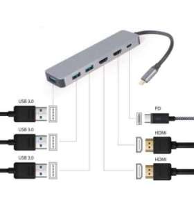 Gembird A-CM-COMBO3-03 USB Type-C 3-in-1 multi-port adapter (Hub + HDMI + PD)