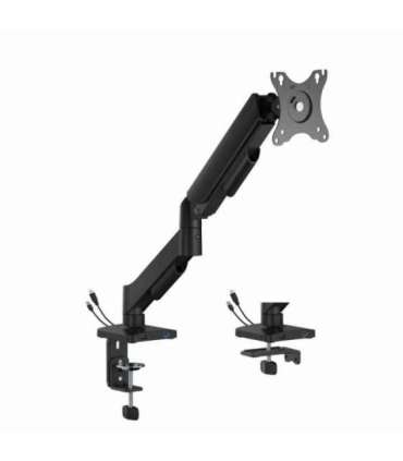 Gembird MA-DA1U-01 Adjustable desk display mounting arm with USB ports, 17”-32”, black