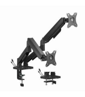 Gembird MA-DA2U-01 Adjustable desk 2-display mounting arm with USB ports, 17”-32”, black