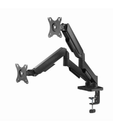Gembird MA-DA2U-01 Adjustable desk 2-display mounting arm with USB ports, 17”-32”, black