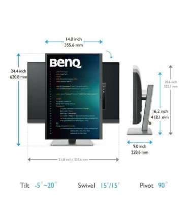 BenQ RD240Q computer monitor 61.2 cm (24.1") 2560 x 1600 pixels WQXGA LCD Black